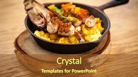  Presentation with coal - Amazing PPT layouts having frying pan in a coal backdrop and a tawny brown colored foreground