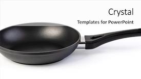  Presentation with brown sugar isolated on white - Audience pleasing presentation design consisting of frying pan isolated on white backdrop and a white colored foreground