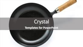  Presentation with octopus on isolated white - PPT theme with frying pan isolated on white background and a dark gray colored foreground