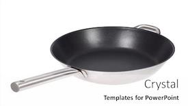  Presentation with frying - PPT theme with frying-pan-isolated-over-white background and a white colored foreground