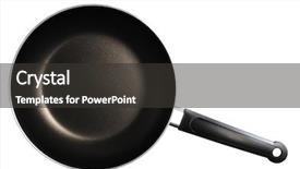  Presentation with frying - Audience pleasing PPT theme consisting of frying pan isolated backdrop and a dark gray colored foreground