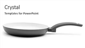  Presentation with paella pan of rice - Theme with frying pan with ceramic coating background and a white colored foreground