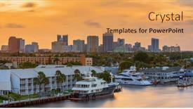  Presentation with florida - Slides enhanced with ft-lauderdale-florida-usa-downtown background and a yellow colored foreground