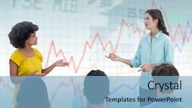  Presentation with digital earth abstract blue - Slides enhanced with ftp - digital composite of woman speaking background and a light blue colored foreground