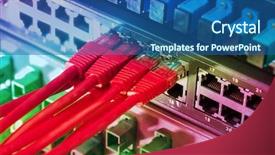  Presentation with ethernet - Amazing presentation theme having ftp - network switch and ethernet cables backdrop and a ocean colored foreground