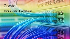  Presentation with ethernet - Slides having ftp - network switch and ethernet cables background and a blonde colored foreground