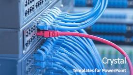  Presentation with ethernet - Theme enhanced with ftp - network switch and ethernet cables background and a teal colored foreground