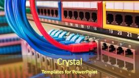  Presentation with ethernet - Audience pleasing theme consisting of ftp - network switch and ethernet cables backdrop and a tawny brown colored foreground