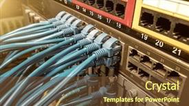  Presentation with ethernet - Colorful presentation theme enhanced with ftp - switch and ethernet cables data backdrop and a tawny brown colored foreground