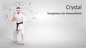  Presentation with trainer - Theme enhanced with fu trainer fighting with doodle background and a  colored foreground