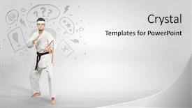  Presentation with train the trainer - Beautiful PPT layouts featuring fu trainer fighting with doodle backdrop and a  colored foreground