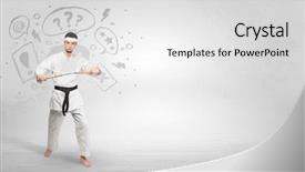  Presentation with train the trainer - Colorful PPT layouts enhanced with fu trainer fighting with doodle backdrop and a  colored foreground