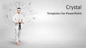  Presentation with trainer - Cool new presentation with fu trainer fighting with doodle backdrop and a  colored foreground