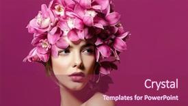  Presentation with cosmetics beauty - Audience pleasing PPT theme consisting of fuchsia - close-up portrait of a sensual backdrop and a violet colored foreground