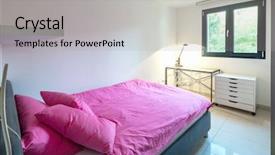  Presentation with nobody - Slide deck featuring fuchsia - elegant bedroom with window nobody background and a light gray colored foreground