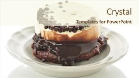  Presentation with ice cream cake - Presentation theme consisting of fudge brownie with ice cream background and a cream colored foreground