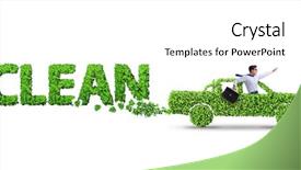  Presentation with eco friendly car concept - PPT theme featuring fuel and eco friendly car background and a white colored foreground