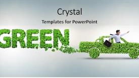  Presentation with eco friendly - Colorful PPT theme enhanced with fuel and eco friendly car backdrop and a light gray colored foreground