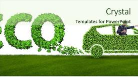  Presentation with eco friendly car concept - Presentation theme enhanced with fuel and eco friendly car background and a soft green colored foreground
