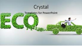 Presentation with eco friendly car concept - Cool new PPT theme with fuel and eco friendly car backdrop and a light gray colored foreground