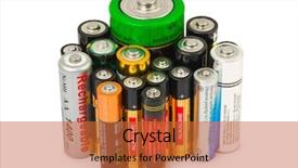  Presentation with batteries - PPT layouts featuring fuel cell geneation - group of batteries isolated background and a red colored foreground