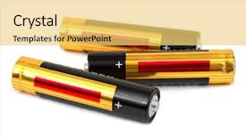  Presentation with fuel cell - Theme consisting of fuel cell geneation - set of batteries isolated background and a yellow colored foreground