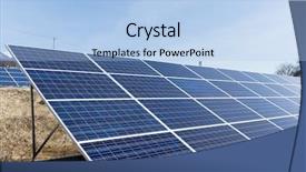  Presentation with solar electricity - Cool new theme with fuel cell geneation - solar panel for generator electricity backdrop and a light blue colored foreground