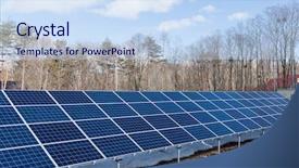  Presentation with solar panel - Theme featuring fuel cell geneation - solar panel station in countryside background and a  colored foreground