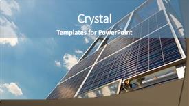  Presentation with sun energy - Amazing slide deck having fuel cell geneation - solar panel sun battery alternative backdrop and a  colored foreground