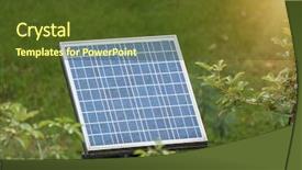  Presentation with solar tree - Cool new presentation theme with fuel cell geneation - solar panel with green tree backdrop and a tawny brown colored foreground