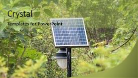  Presentation with solar tree - Presentation theme featuring fuel cell geneation - solar panel with green tree background and a yellow colored foreground