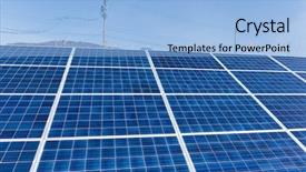  Presentation with power lines - Audience pleasing slides consisting of fuel cell geneation - solar panel with power lines backdrop and a light blue colored foreground