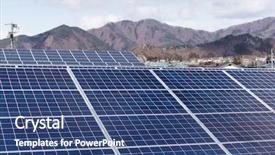  Presentation with solar power plant - PPT layouts consisting of fuel cell geneation - solar power plant station background and a  colored foreground