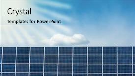  Presentation with cell wall - Slide set with fuel cell geneation - wall of solar panels background and a light blue colored foreground