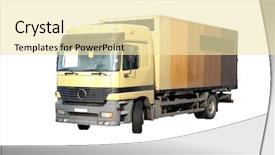  Presentation with brouchure oilfield truck brouchure - Presentation theme with fuel commercial vehicles - truck under the white background background and a blonde colored foreground