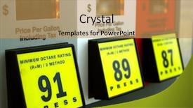  Presentation with gas pump - PPT theme enhanced with fuel economy - gas prices at the pump background and a yellow colored foreground
