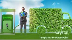  Presentation with vehicles - Presentation design consisting of fuel efficient vechiles - man in ecofuel concept background and a tawny brown colored foreground