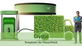  Presentation with vehicles - Cool new theme with fuel efficient vechiles - man in ecofuel concept backdrop and a seafoam green colored foreground