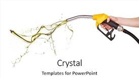  Presentation with splashing - PPT theme enhanced with fuel gas - petrol splashing out of pistol background and a white colored foreground