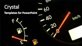  Presentation with fuel tank - Audience pleasing slide set consisting of fuel guage in red empty backdrop and a black colored foreground