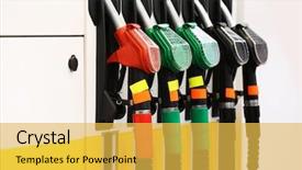  Presentation with fuel - PPT theme with fuel nozzles closeup background and a yellow colored foreground