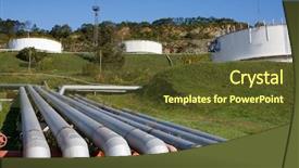  Presentation with fuel oil - Slides featuring gas distribution industry - fuel oil tanks in territory background and a tawny brown colored foreground