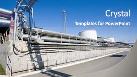  Presentation with fuel oil - Slides having gas distribution industry - fuel oil tanks in territory background and a teal colored foreground