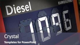  Presentation with fuel station - Amazing slides having fuel price on a gas backdrop and a ocean colored foreground