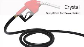  Presentation with gas - PPT theme consisting of pump pumping - red gas nozzle background and a white colored foreground
