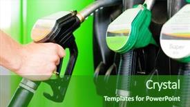  Presentation with gas station - Presentation theme with car on a gas background and a forest green colored foreground