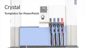  Presentation with petrol station - Colorful slide deck enhanced with fuel station - image of petrol pump backdrop and a white colored foreground