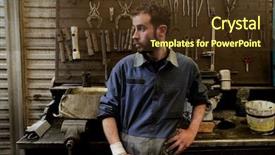  Presentation with auto cad - PPT theme with fuel stations safety - auto mechanic in his workshop background and a tawny brown colored foreground