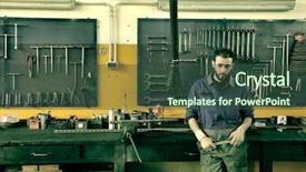  Presentation with auto - Slides with fuel stations safety - auto mechanic in his workshop background and a tawny brown colored foreground