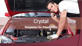  Presentation with mechanic repair - Cool new slide deck with fuel stations safety - handsome mechanic working in auto backdrop and a  colored foreground